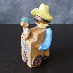 Vintage 70s Poppets by Poppytrail Art Pottery Monkey Organ Grinder Figurine